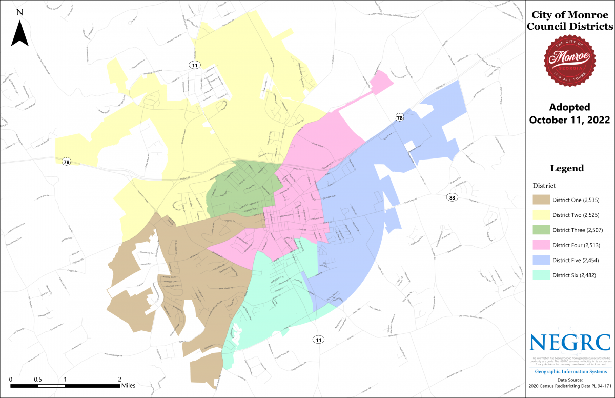 District Map 1 - 6 (2023 Election)