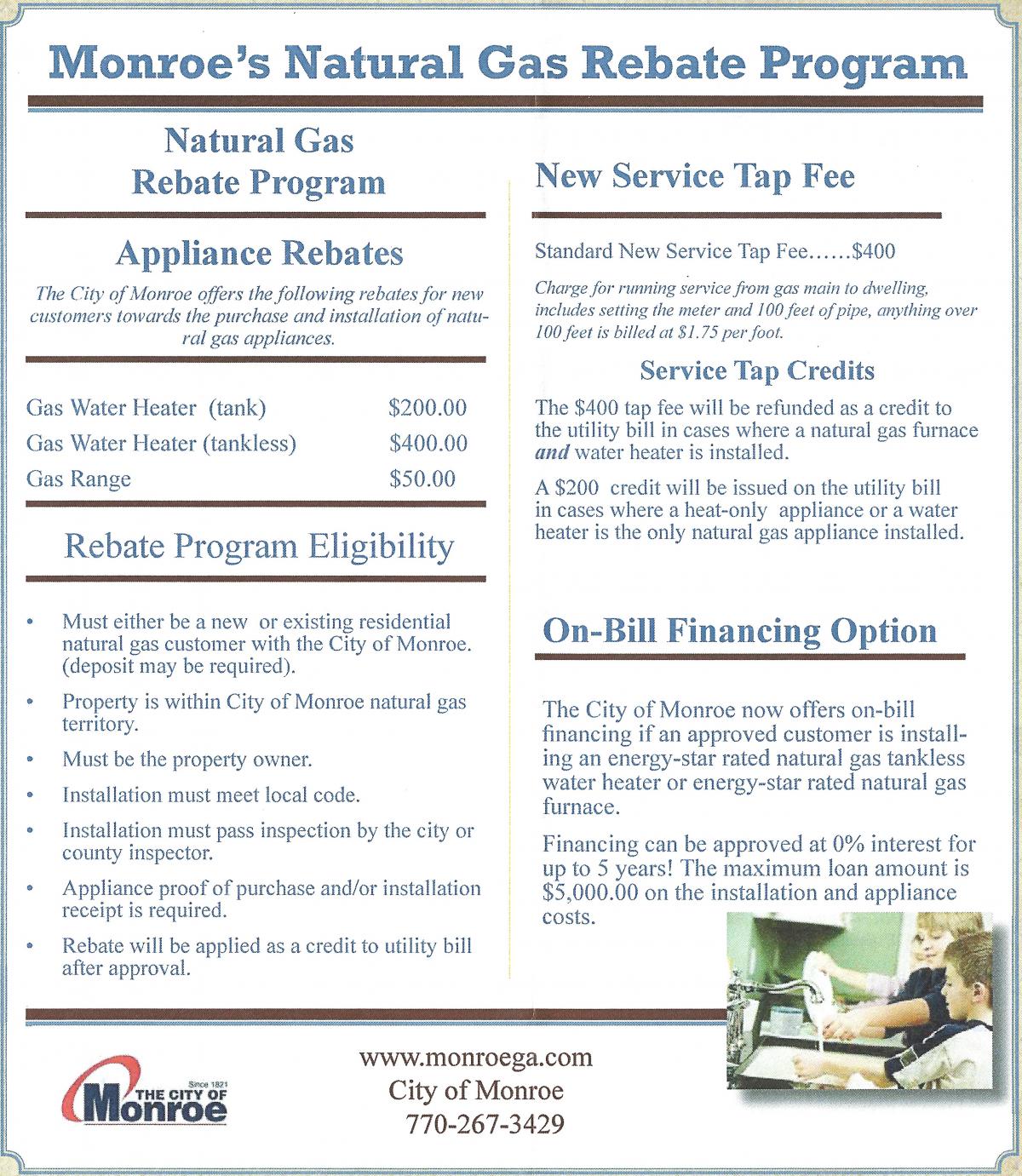 Natural Gas Rebate Program Monroe Georgia